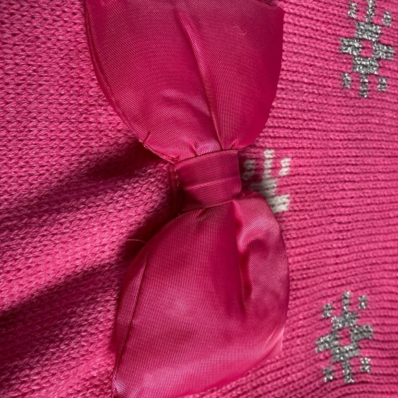 HELLO KITTY KNIT DRESS PINK SNOWFLAKES BOW SIZE LARGE NWT - Picture 2 of 8